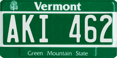 VT license plate AKI462
