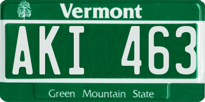 VT license plate AKI463