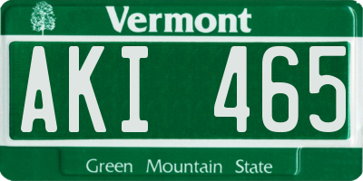 VT license plate AKI465