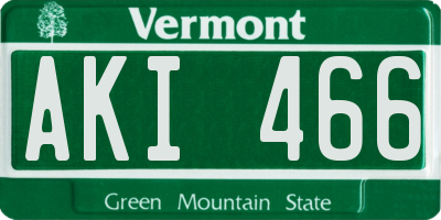 VT license plate AKI466