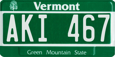VT license plate AKI467