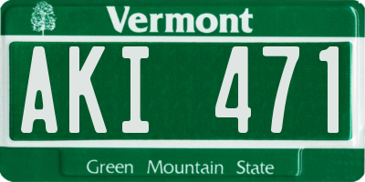 VT license plate AKI471