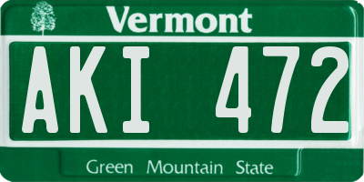 VT license plate AKI472