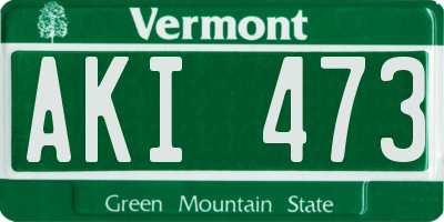 VT license plate AKI473