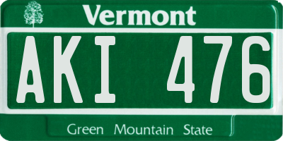 VT license plate AKI476