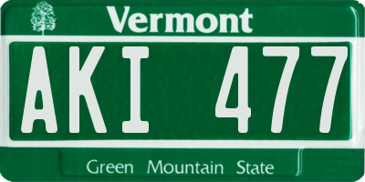 VT license plate AKI477