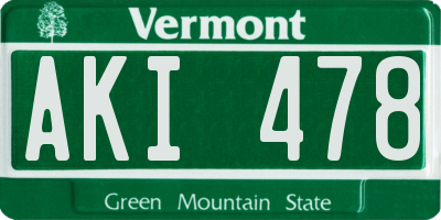 VT license plate AKI478