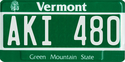 VT license plate AKI480