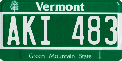 VT license plate AKI483