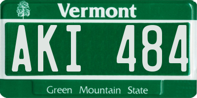 VT license plate AKI484