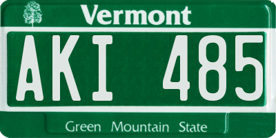 VT license plate AKI485