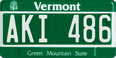 VT license plate AKI486