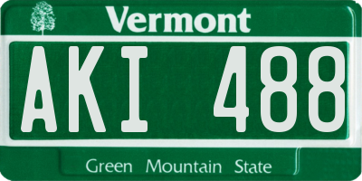 VT license plate AKI488