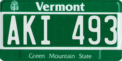 VT license plate AKI493