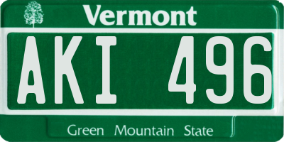 VT license plate AKI496