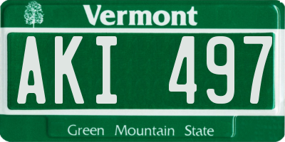 VT license plate AKI497