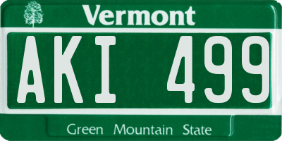 VT license plate AKI499