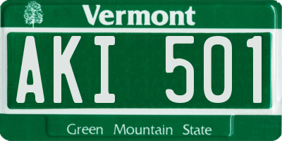 VT license plate AKI501