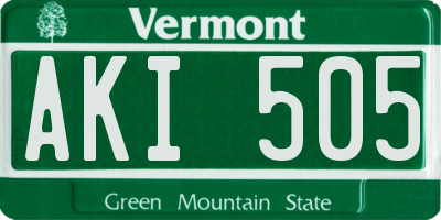 VT license plate AKI505