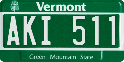 VT license plate AKI511
