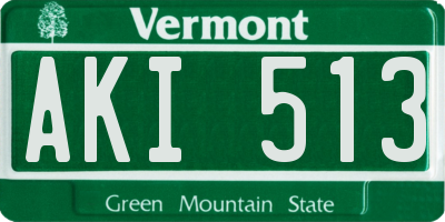 VT license plate AKI513