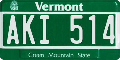 VT license plate AKI514