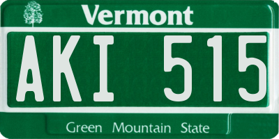 VT license plate AKI515