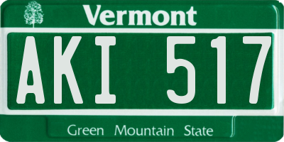VT license plate AKI517