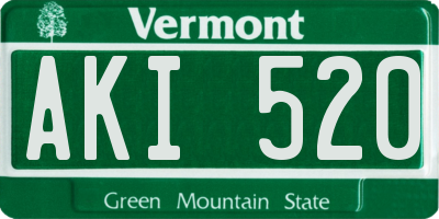 VT license plate AKI520