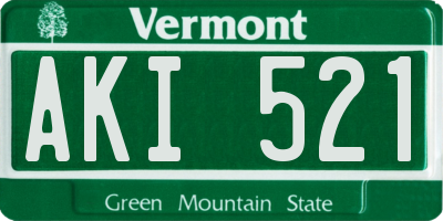 VT license plate AKI521