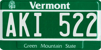 VT license plate AKI522