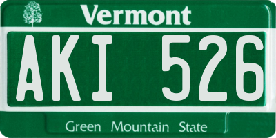 VT license plate AKI526
