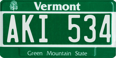 VT license plate AKI534