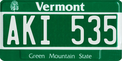 VT license plate AKI535