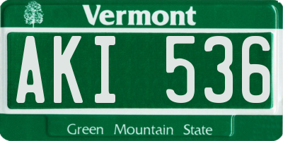 VT license plate AKI536