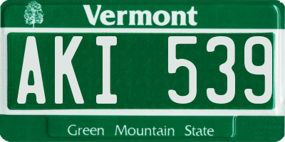 VT license plate AKI539