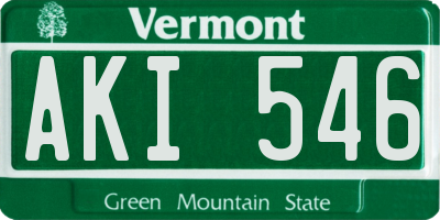 VT license plate AKI546