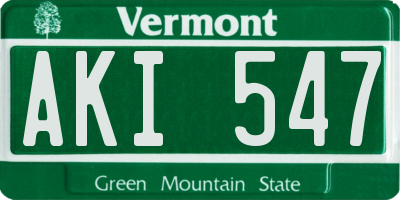 VT license plate AKI547