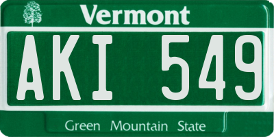 VT license plate AKI549