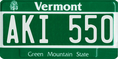 VT license plate AKI550