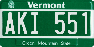 VT license plate AKI551