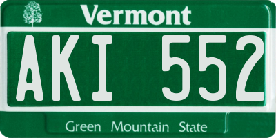 VT license plate AKI552