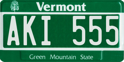 VT license plate AKI555