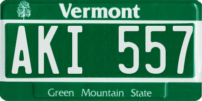 VT license plate AKI557