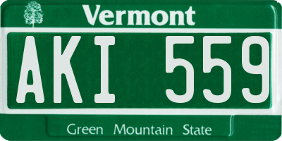 VT license plate AKI559