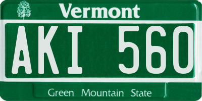 VT license plate AKI560