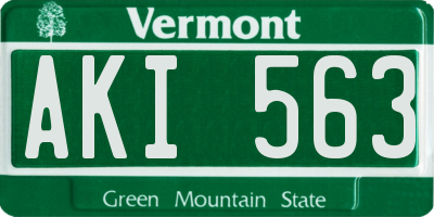 VT license plate AKI563