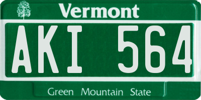 VT license plate AKI564