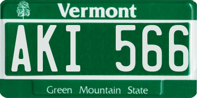 VT license plate AKI566