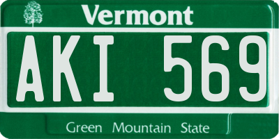 VT license plate AKI569